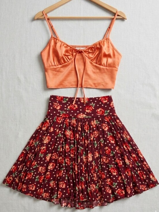 Forever 21 Dresses & Skirts - "Desert Rose Garden" Floral Skort Two-Piece Set Small